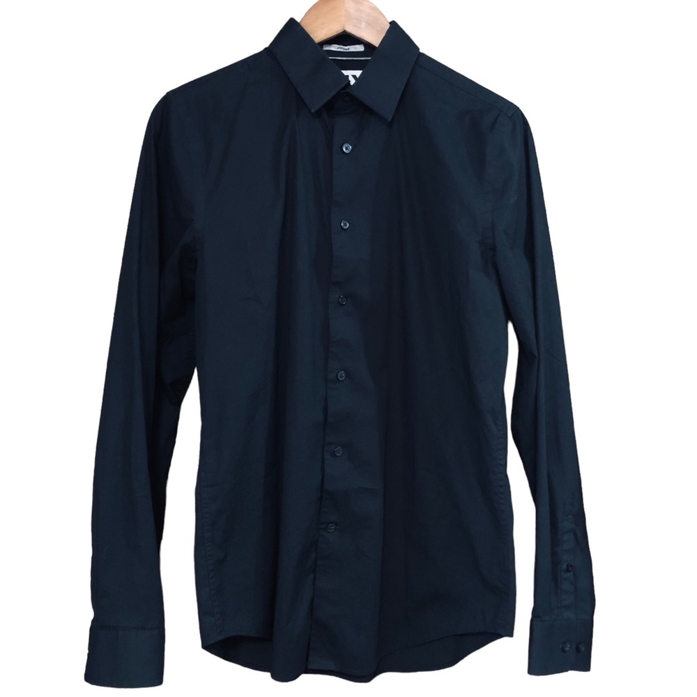 1XM Express Dress Button Down Black Mens Size S
